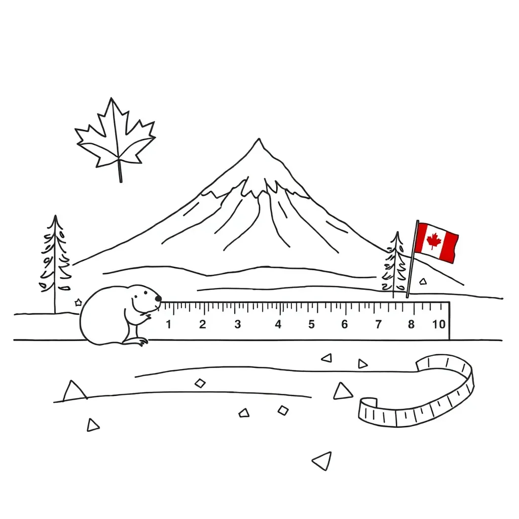 Ruler and measuring lines illustration