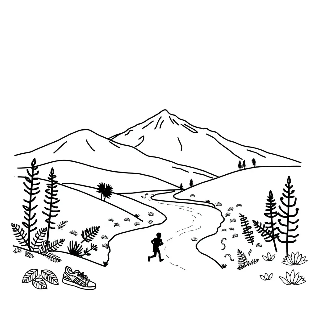 Cross country running illustration