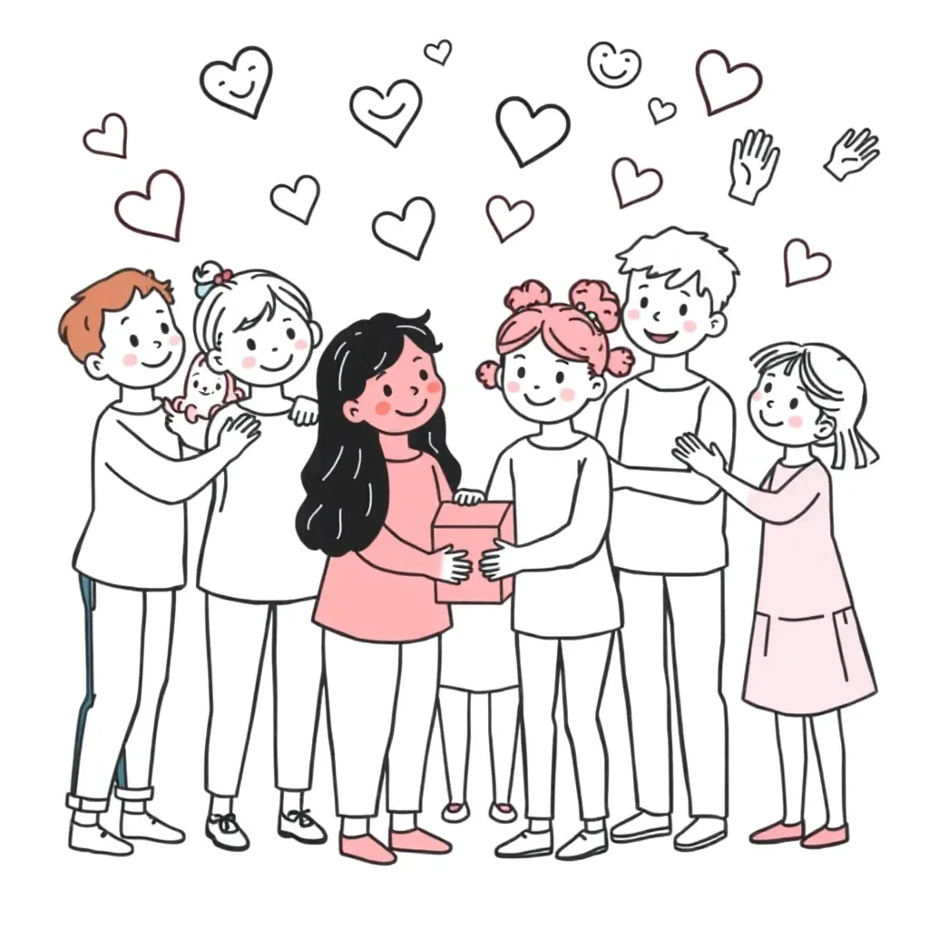 Children showing kindness and empathy to each other