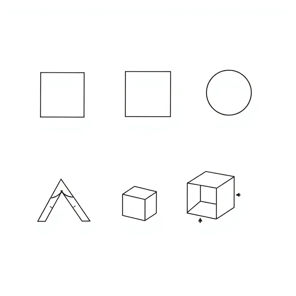 Math formulas and shapes illustration