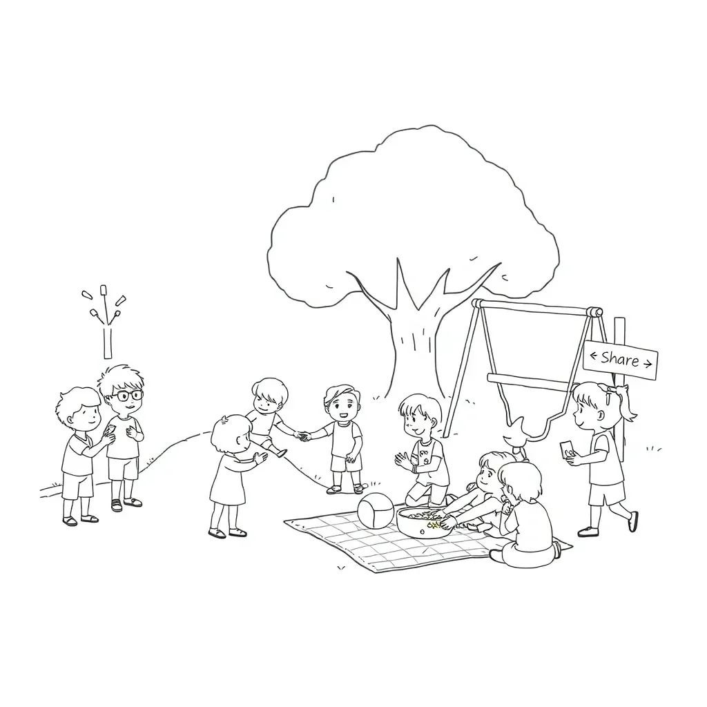 Children being kind friends