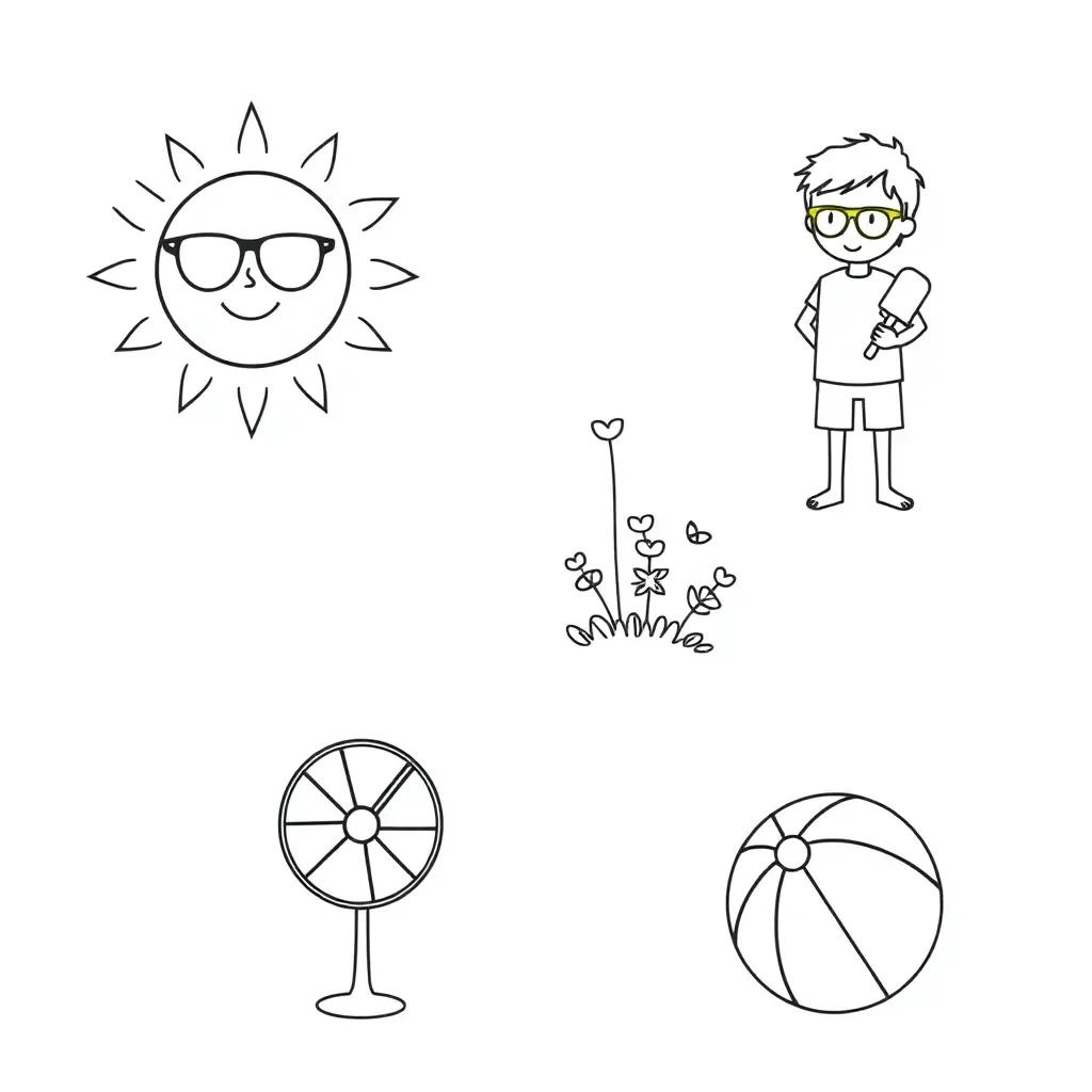 Boy staying cool in hot weather
