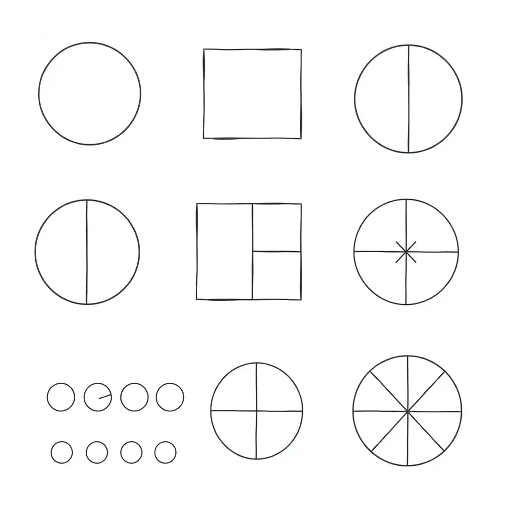 Fractions worksheet illustration