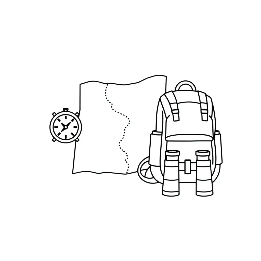Explorer with compass and map