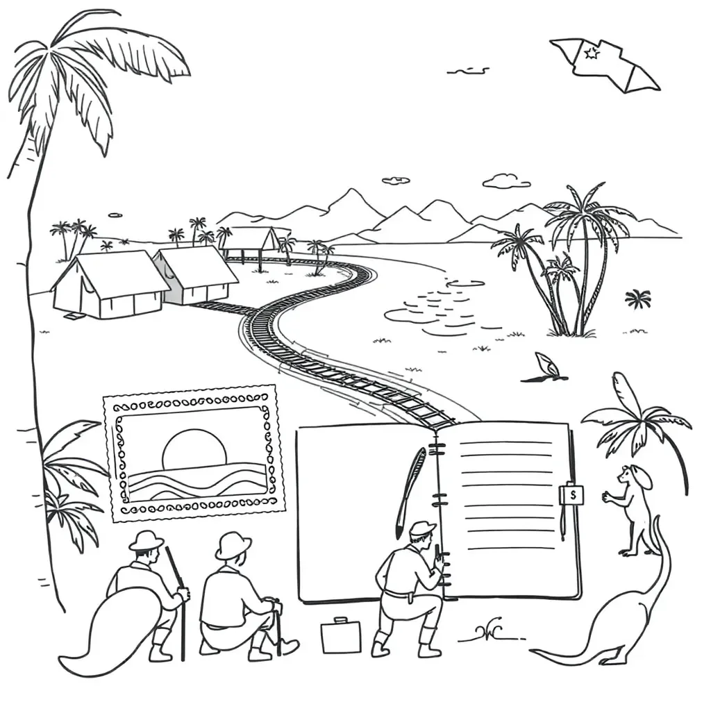 WWII POW camp illustration
