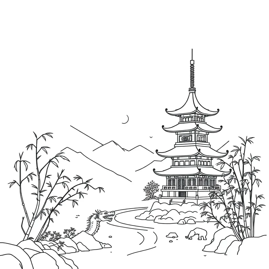 Ancient Chinese scroll and symbols