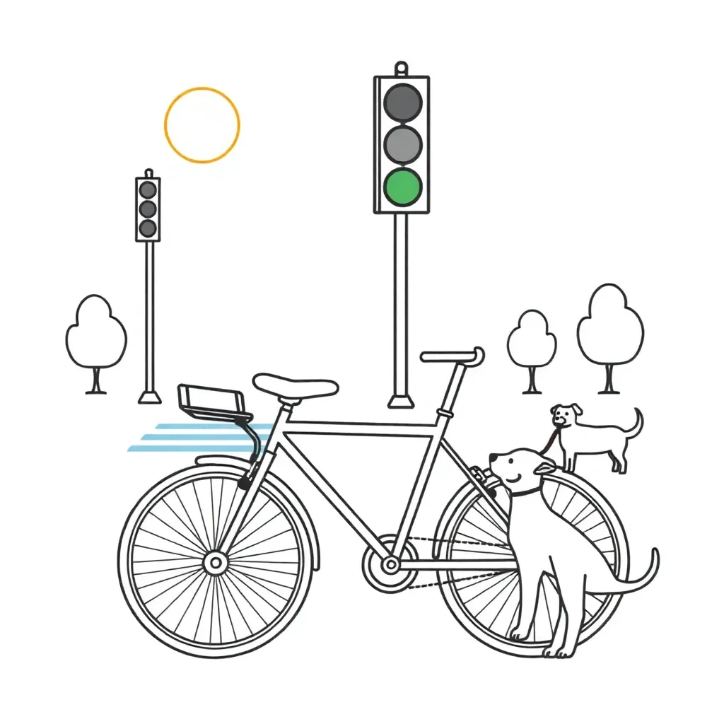 Child wearing helmet riding bike safely