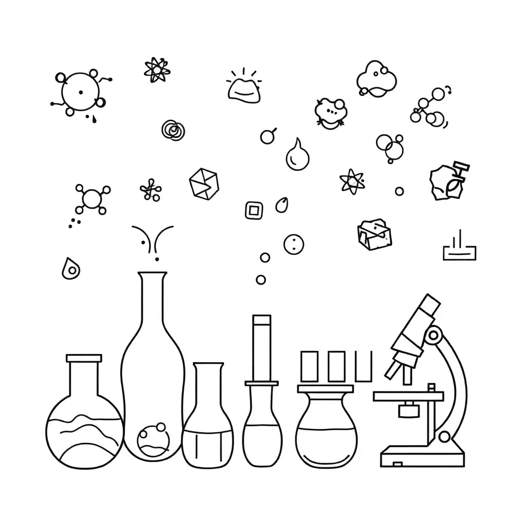 Atoms and molecules illustration