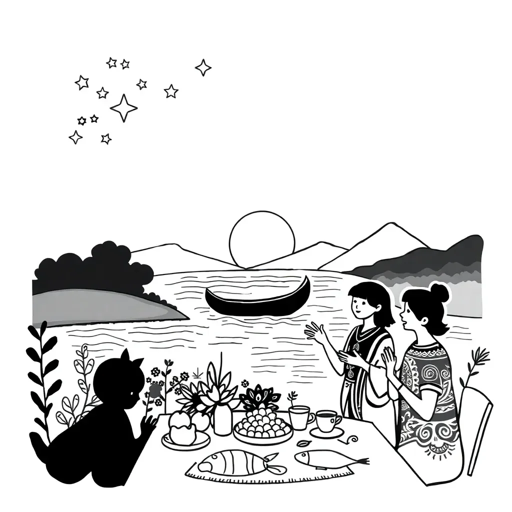 Matariki star cluster illustration