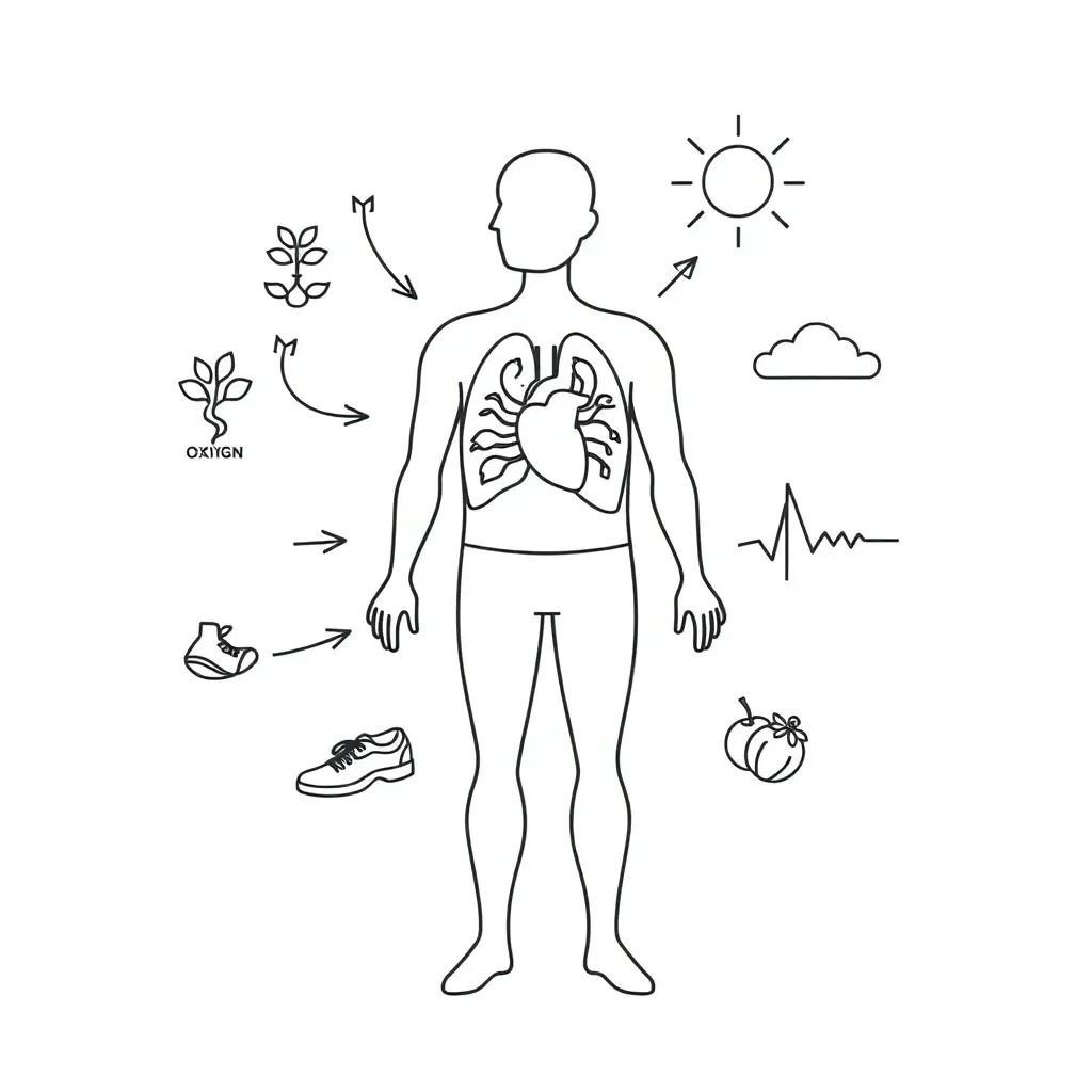 Heart and lungs diagram