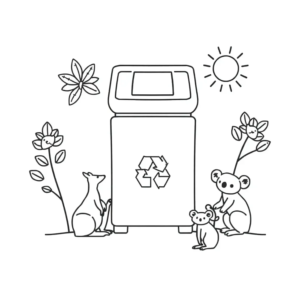 Recycling machine with mathematical patterns