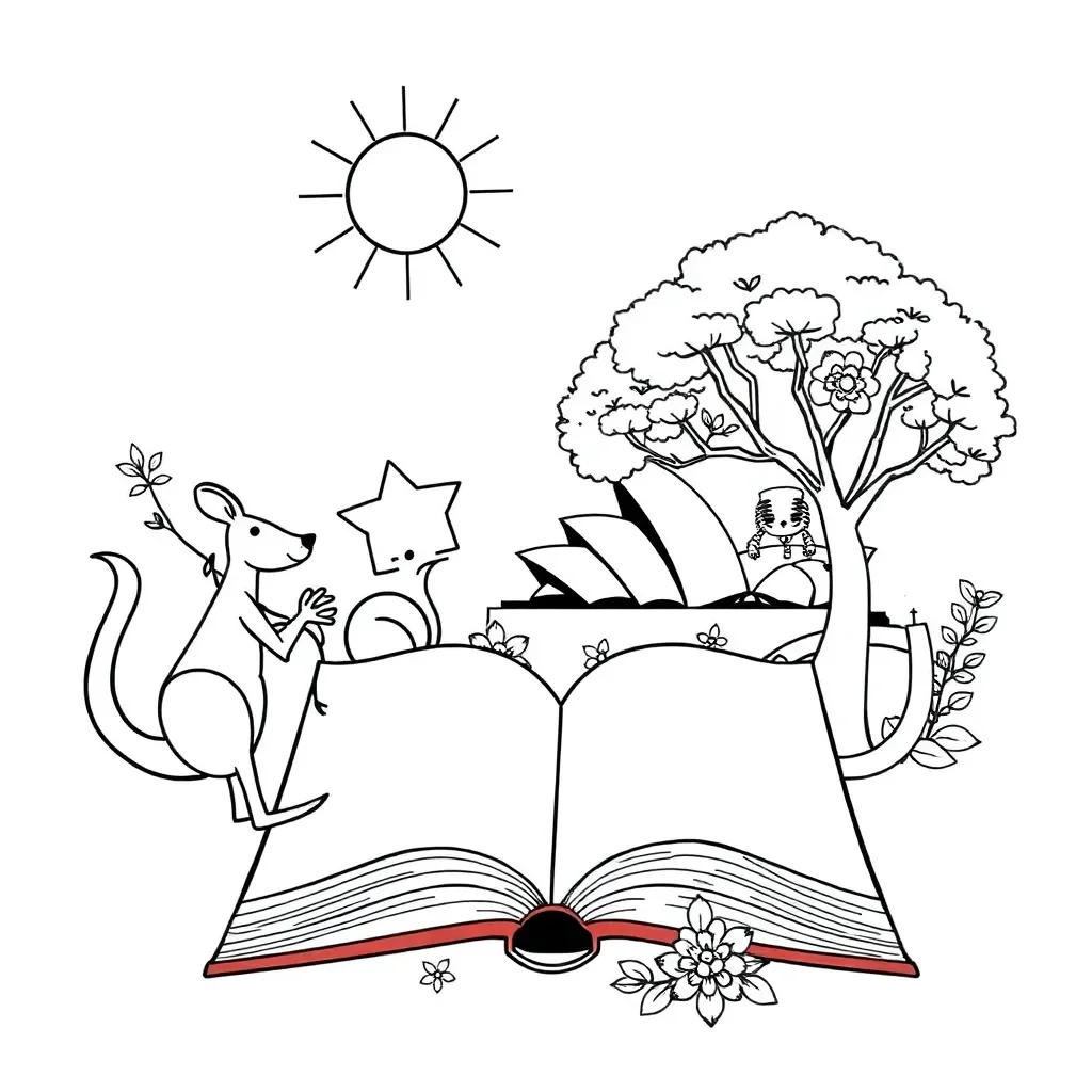 Books and vocabulary illustration