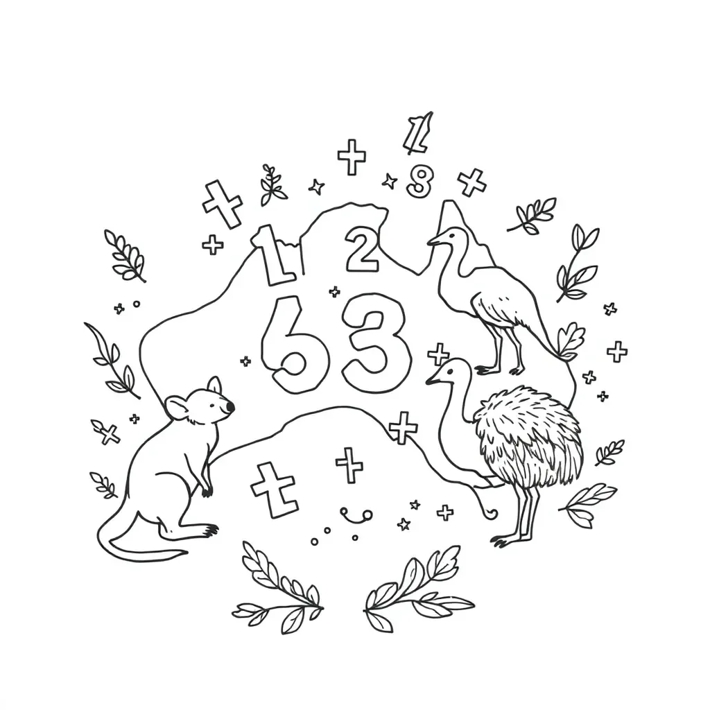 Fun maths characters with numbers and plus/minus signs