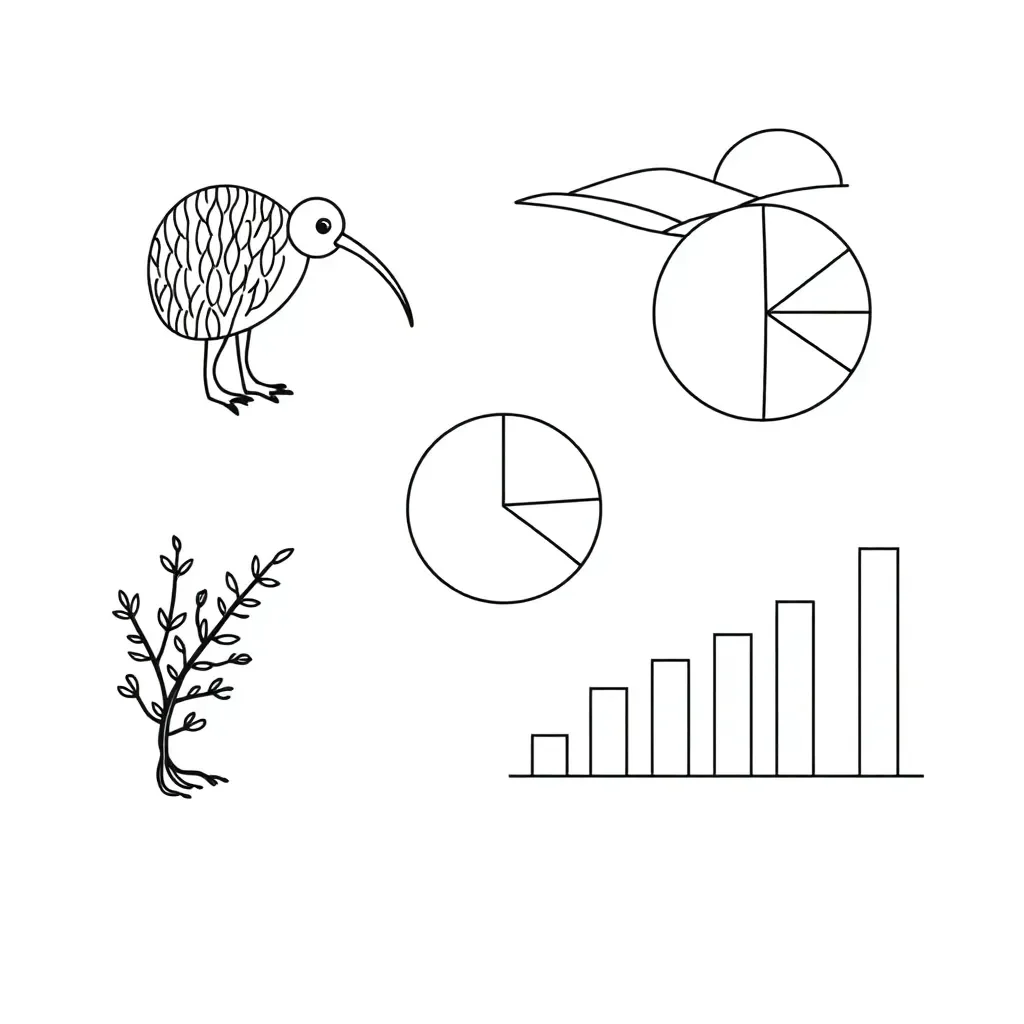 Statistical charts and graphs illustration