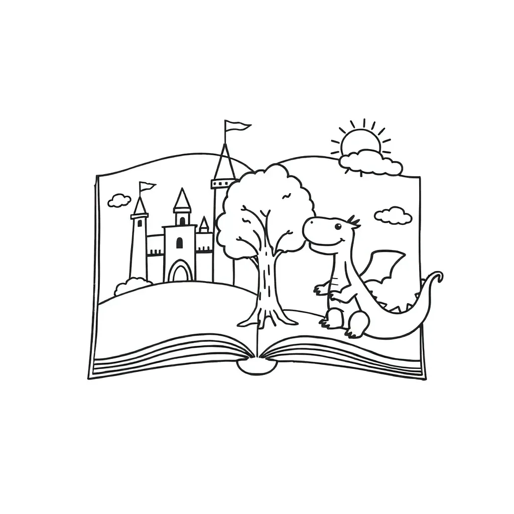 Children reading a story book