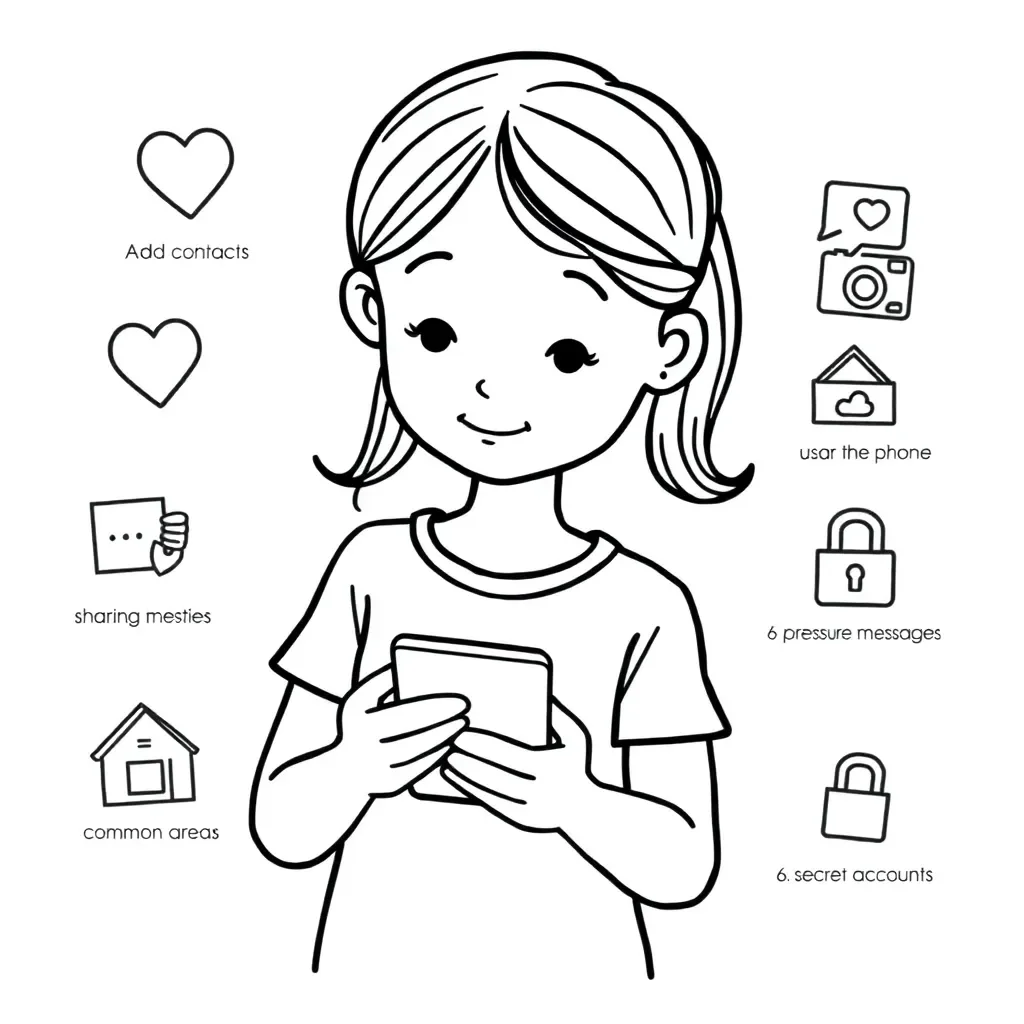 Girl using phone safely