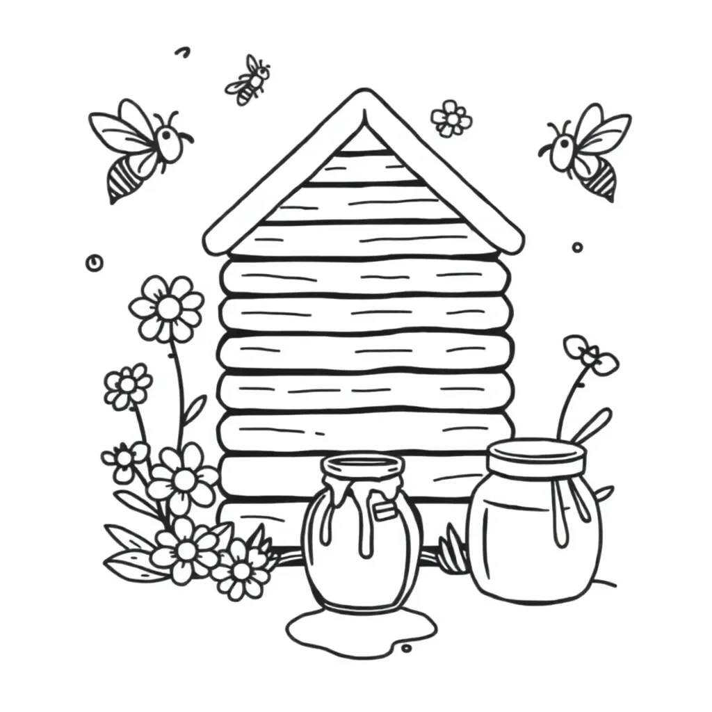 Bees working in a hive