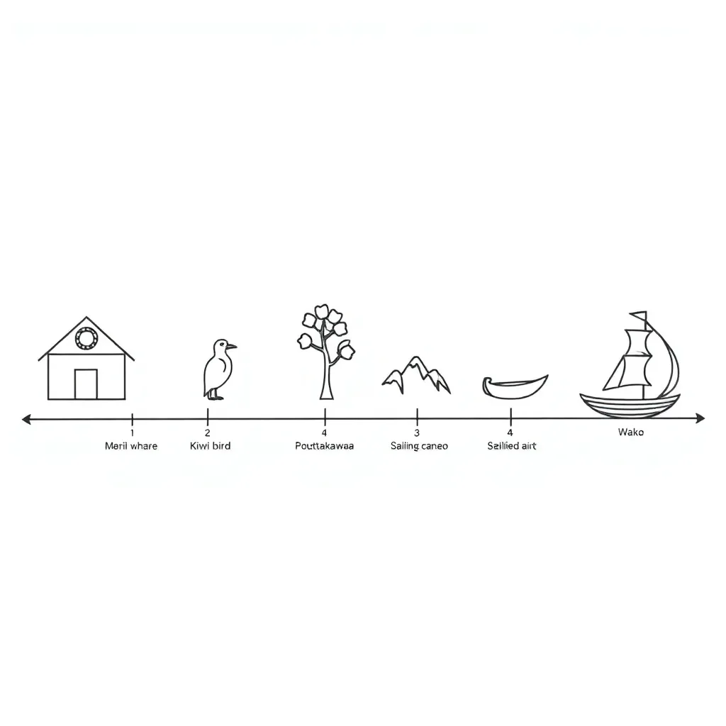 Timeline and historical events illustration