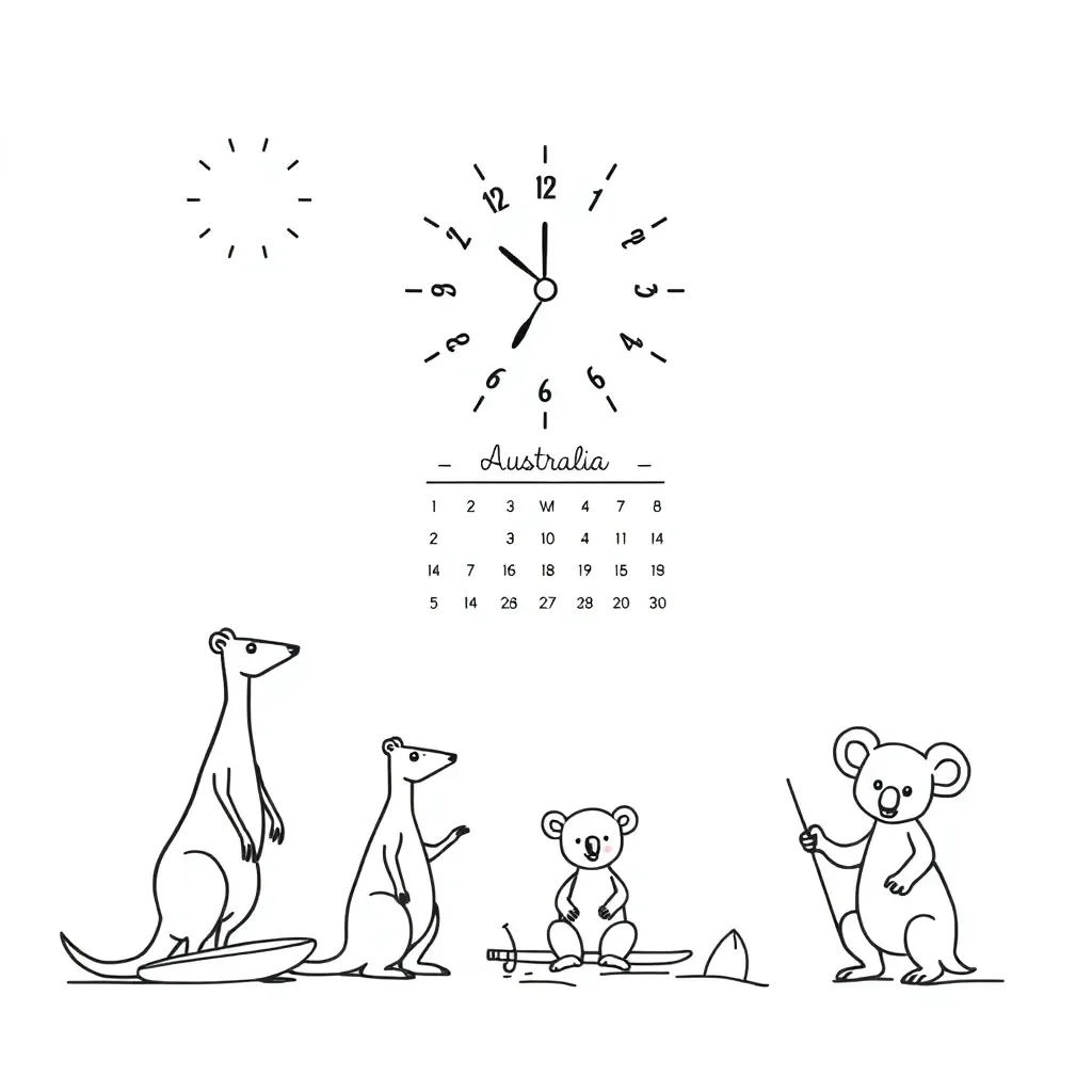 Clock and calendar illustration