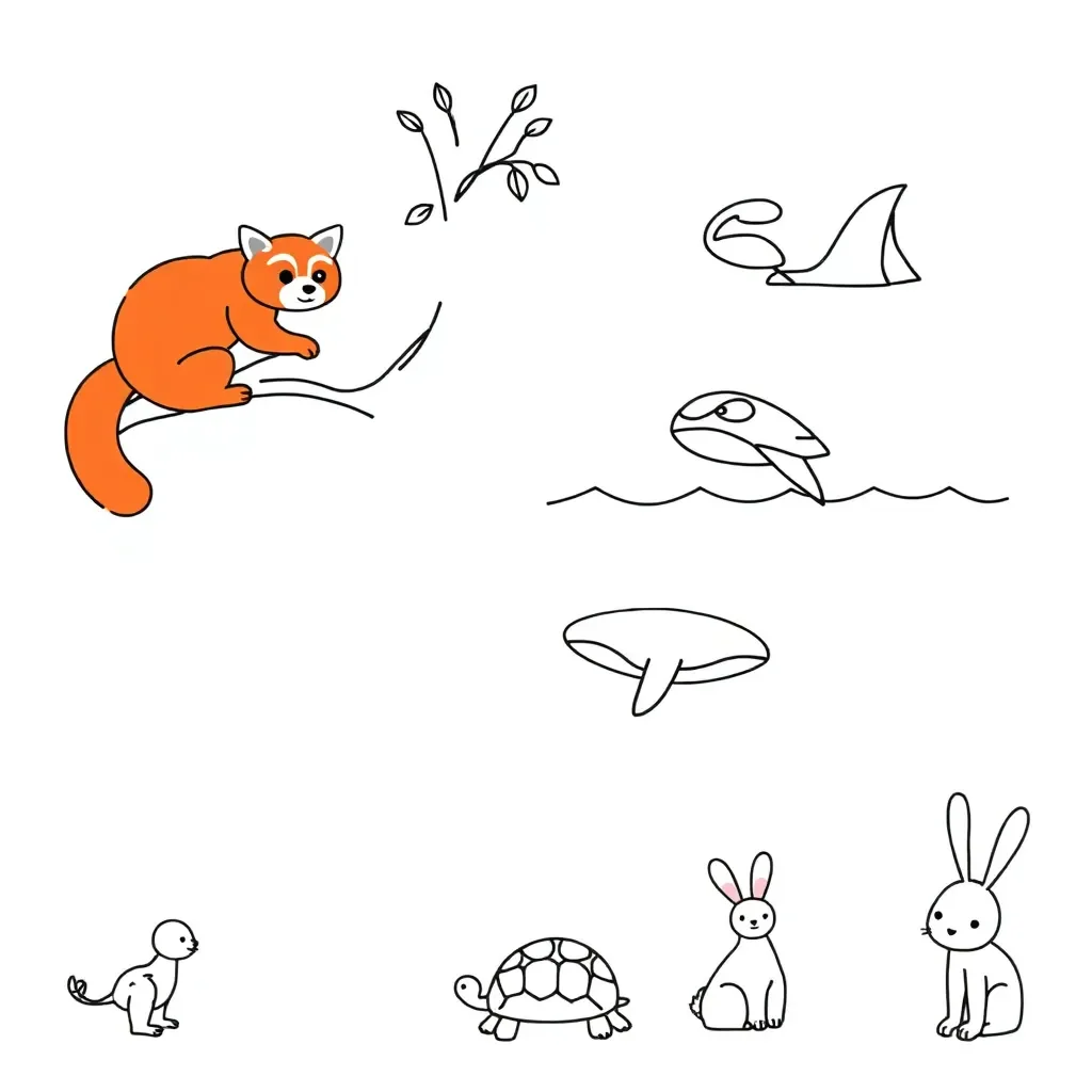 Cute animals in nature