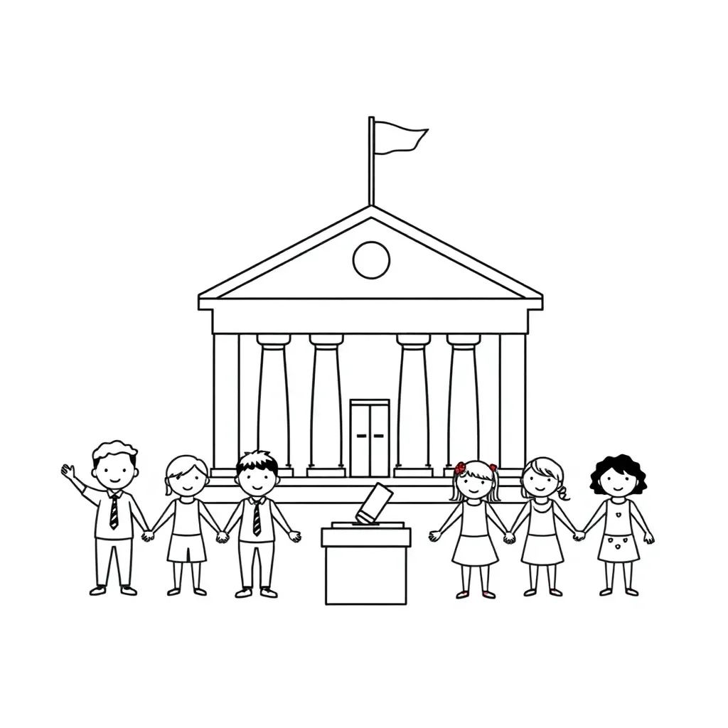 Government building with American flag
