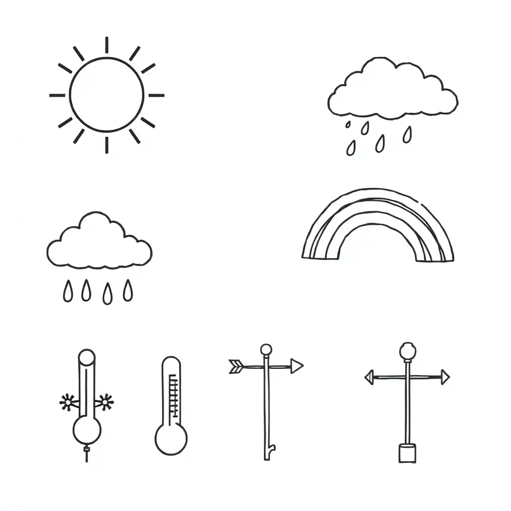 Weather instruments and cloud formations