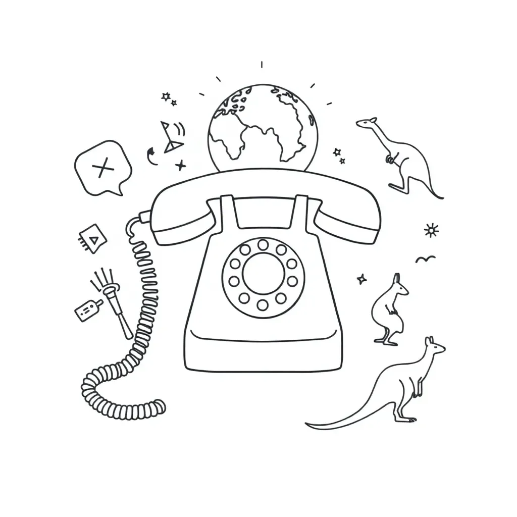 Old telephone illustration