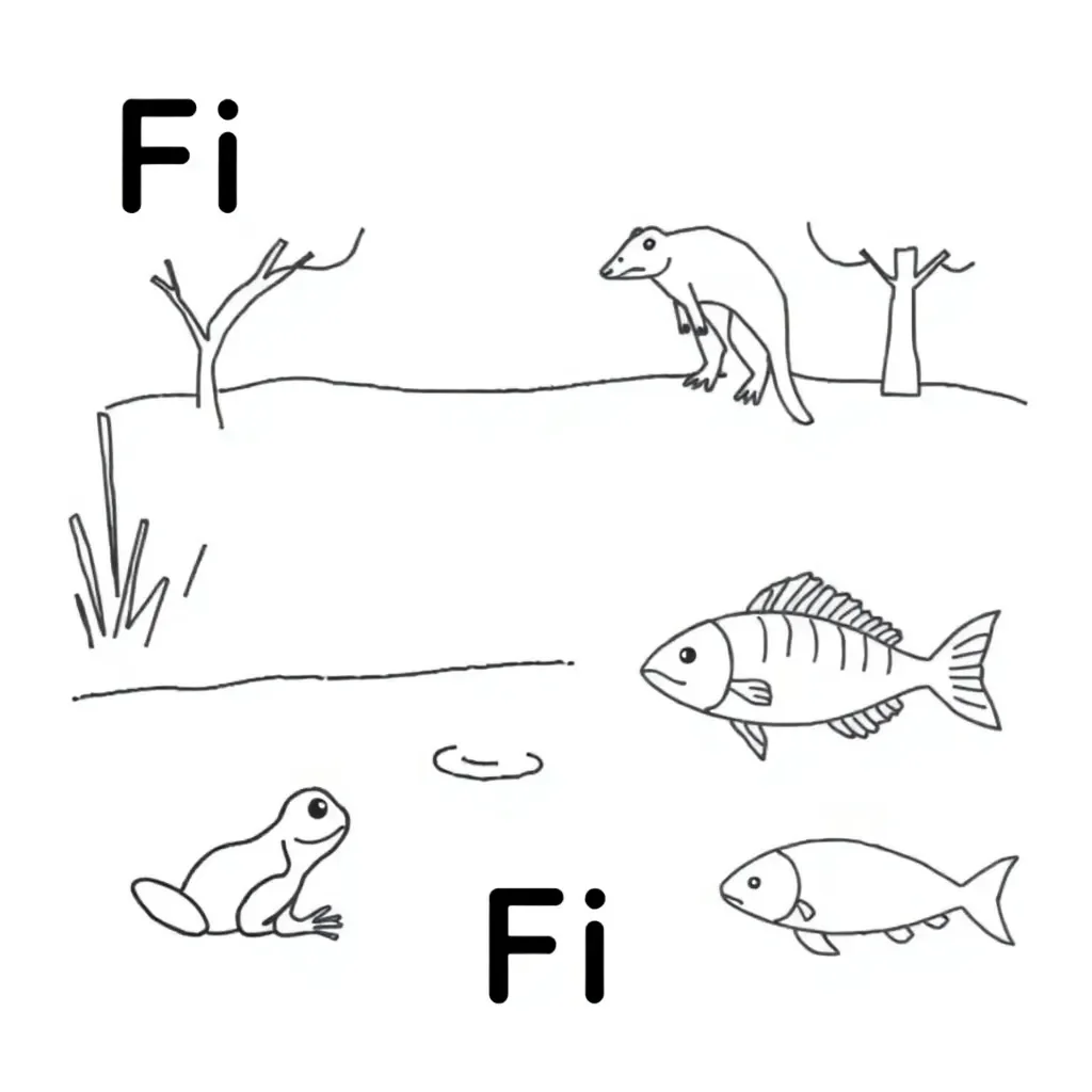 Letter F with fun characters