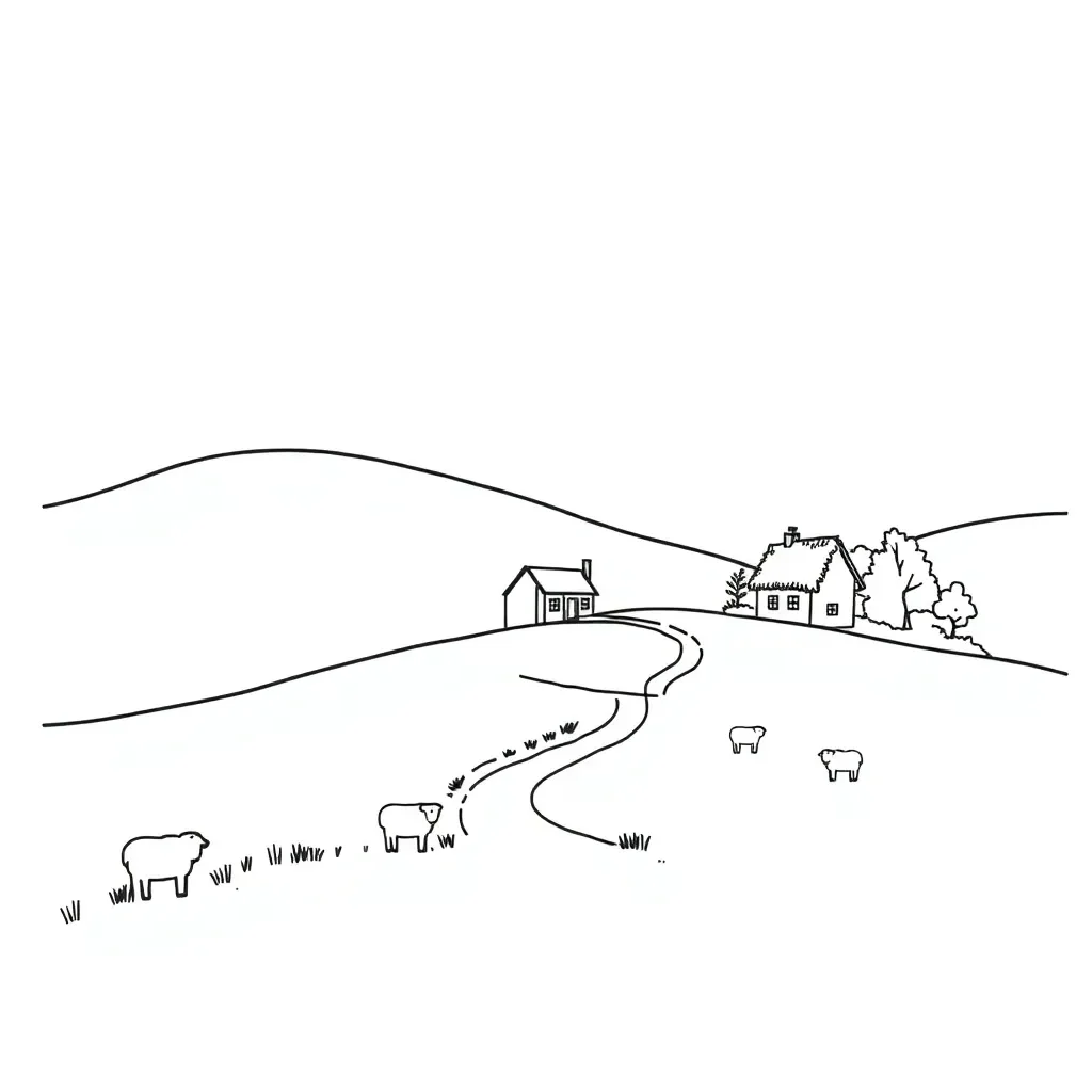 Quill pen and parchment illustration