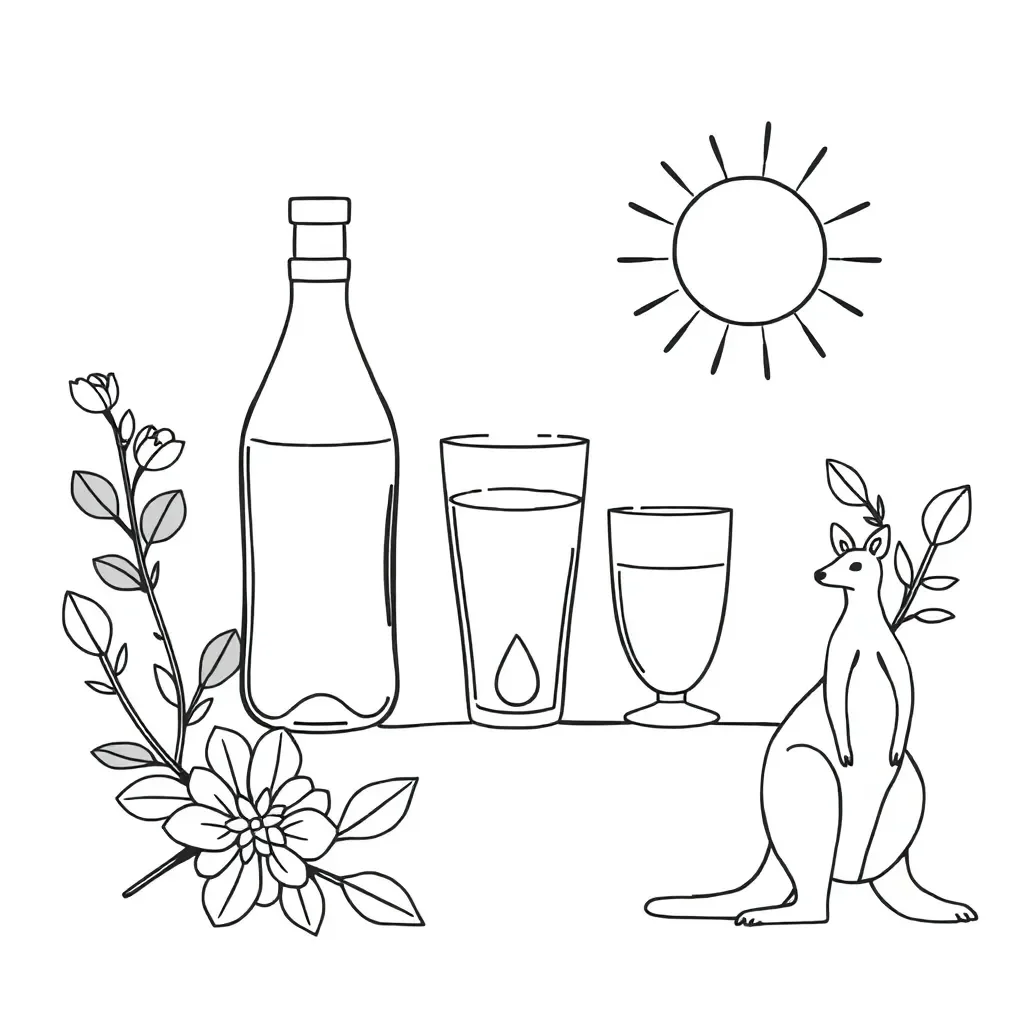 Water bottle and healthy lifestyle illustration