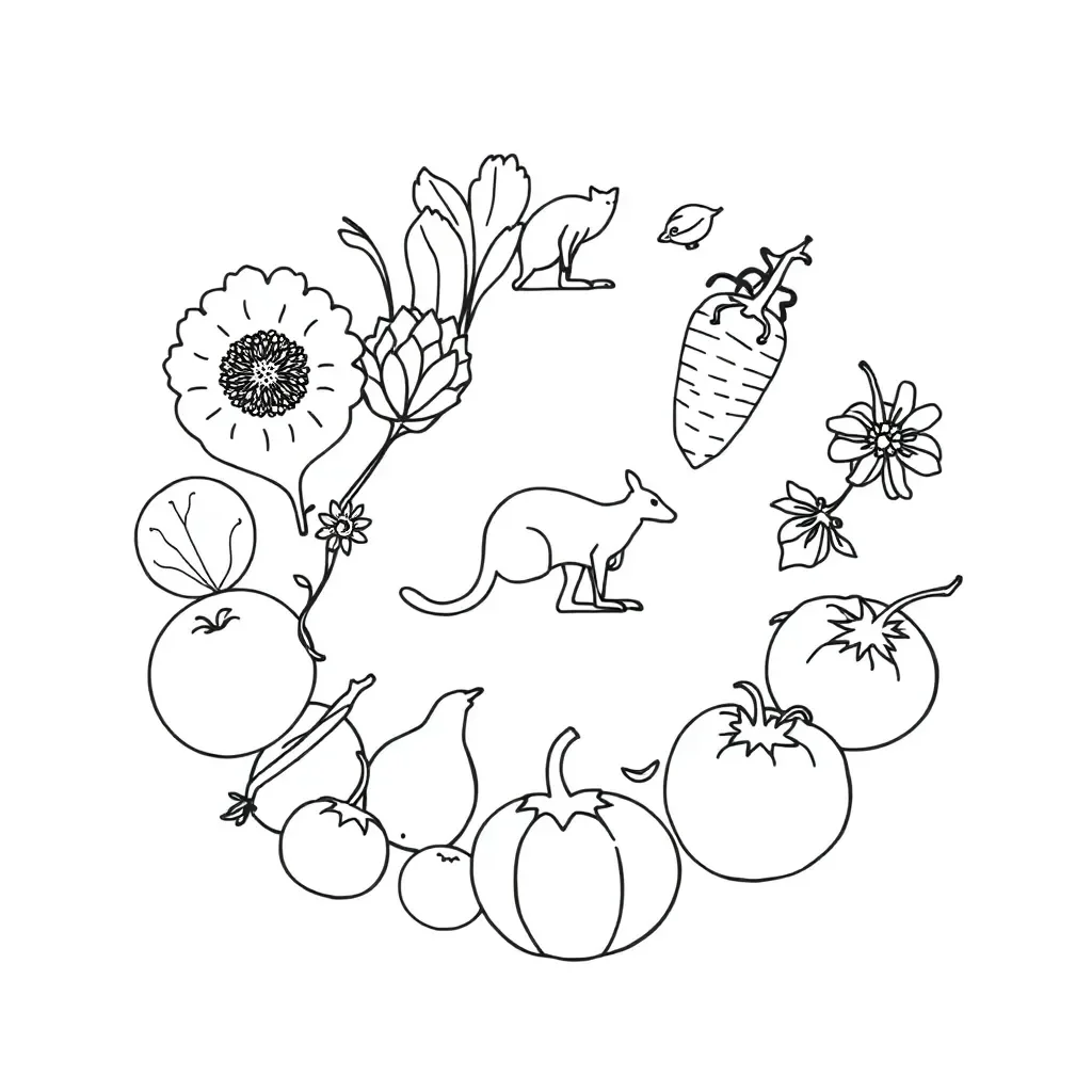 Healthy food groups illustration