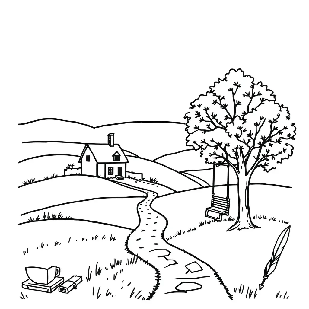Connected writing links illustration