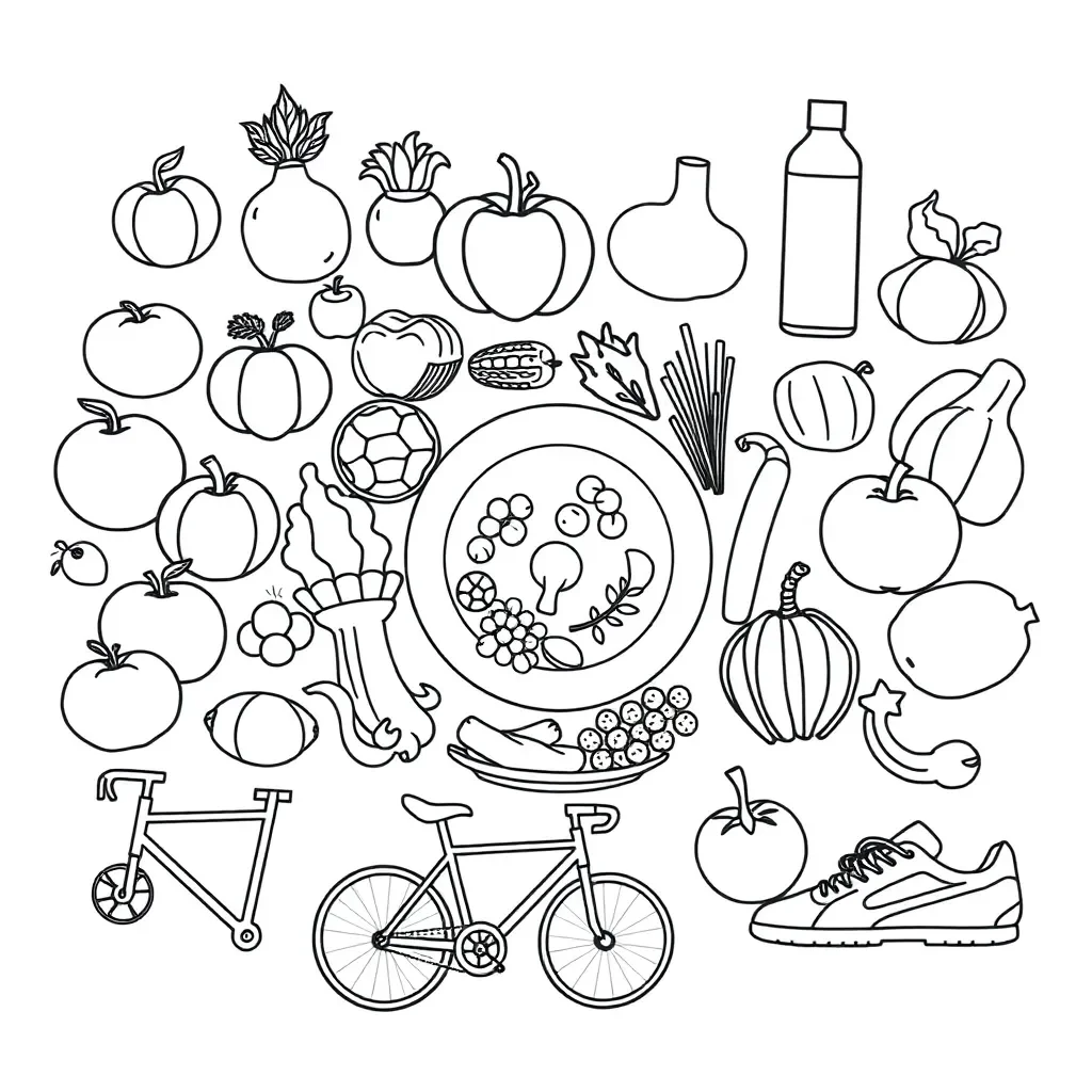 Healthy food groups illustration