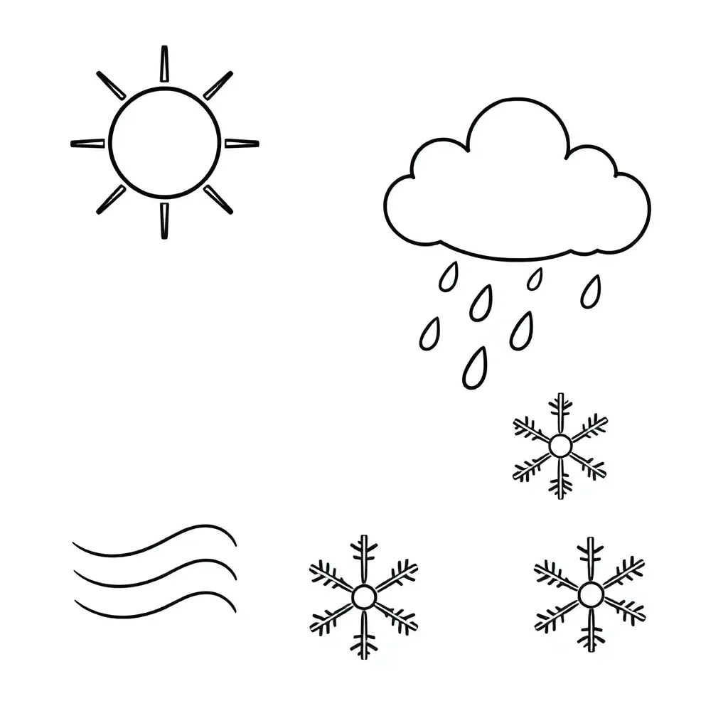 Weather symbols illustration