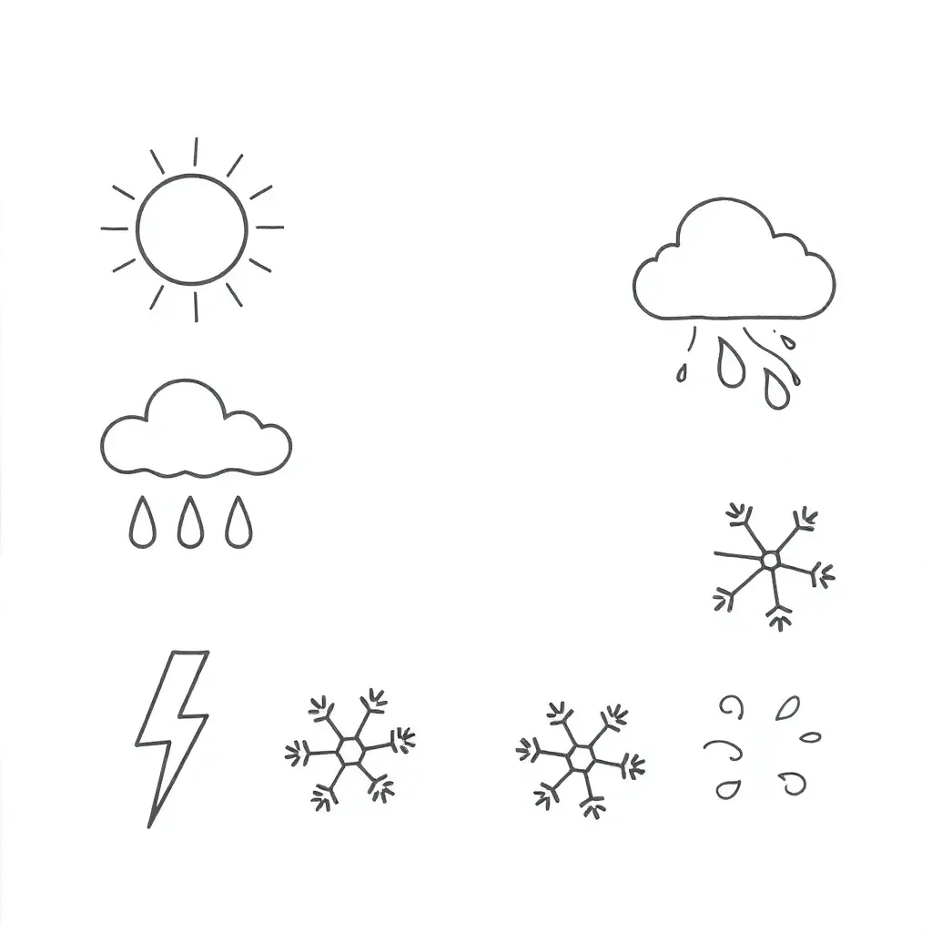Weather symbols for calendar