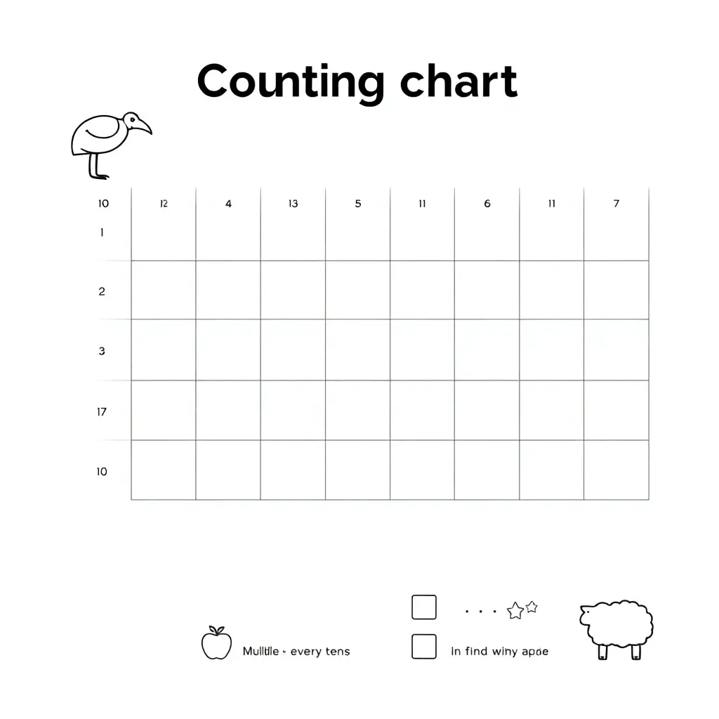 Number counting chart illustration