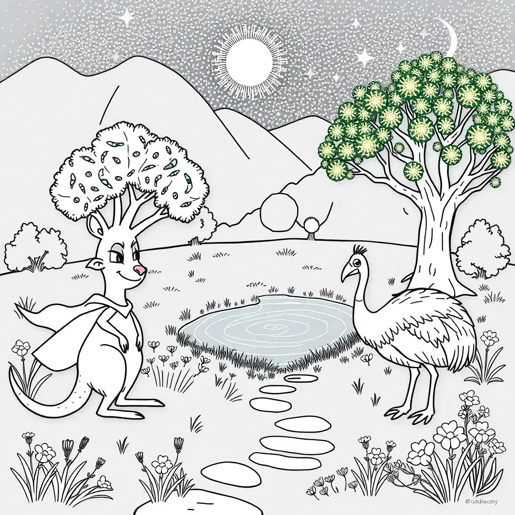 Adventure story and movie camera illustration