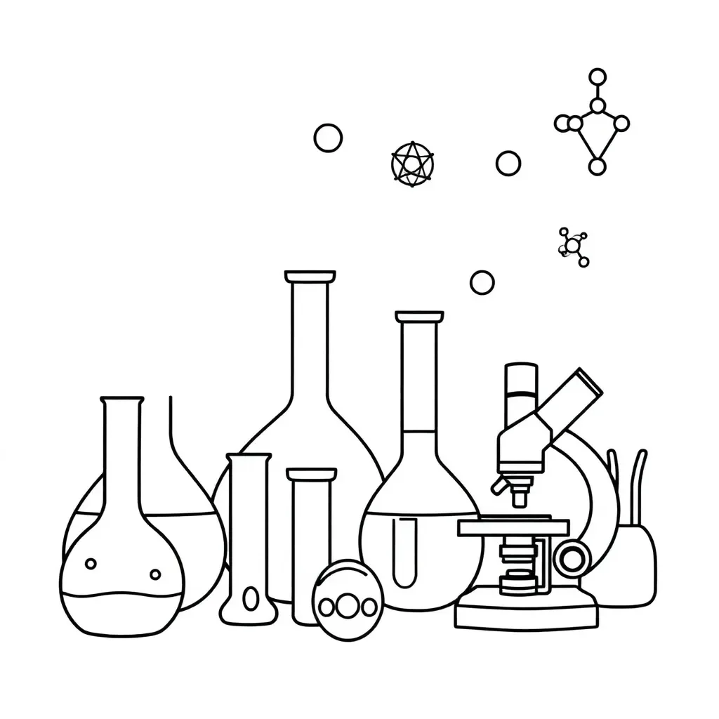 Chemistry laboratory equipment illustration