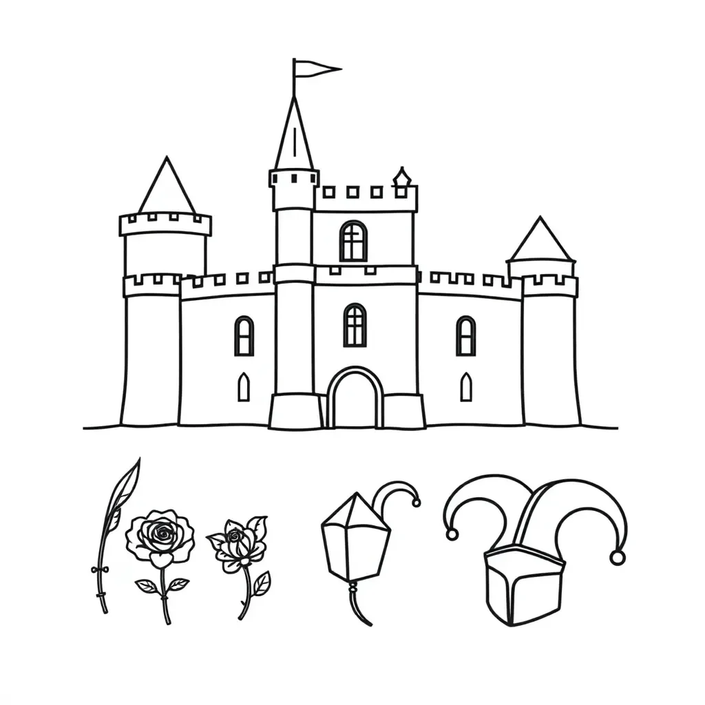 Tudor rose and crown illustration