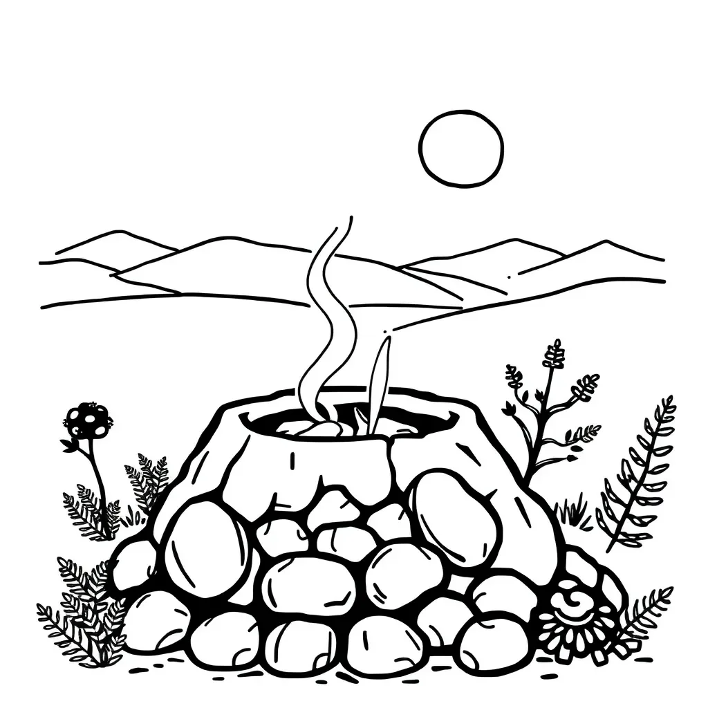 Traditional Māori hangi earth oven