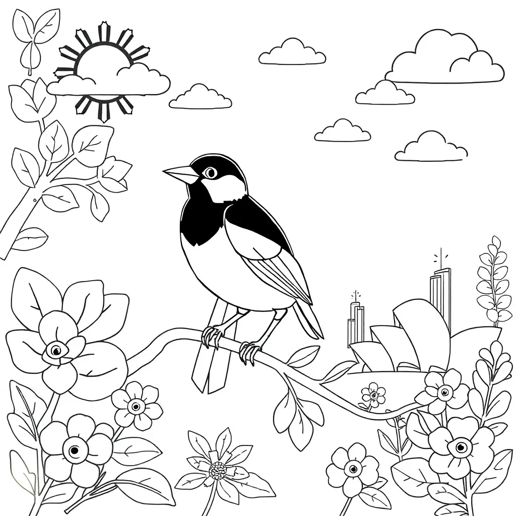 Magpie bird illustration