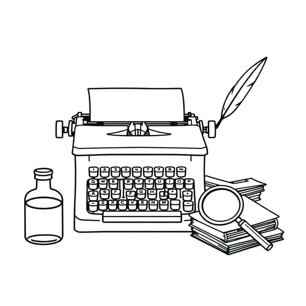 Historical document with magnifying glass