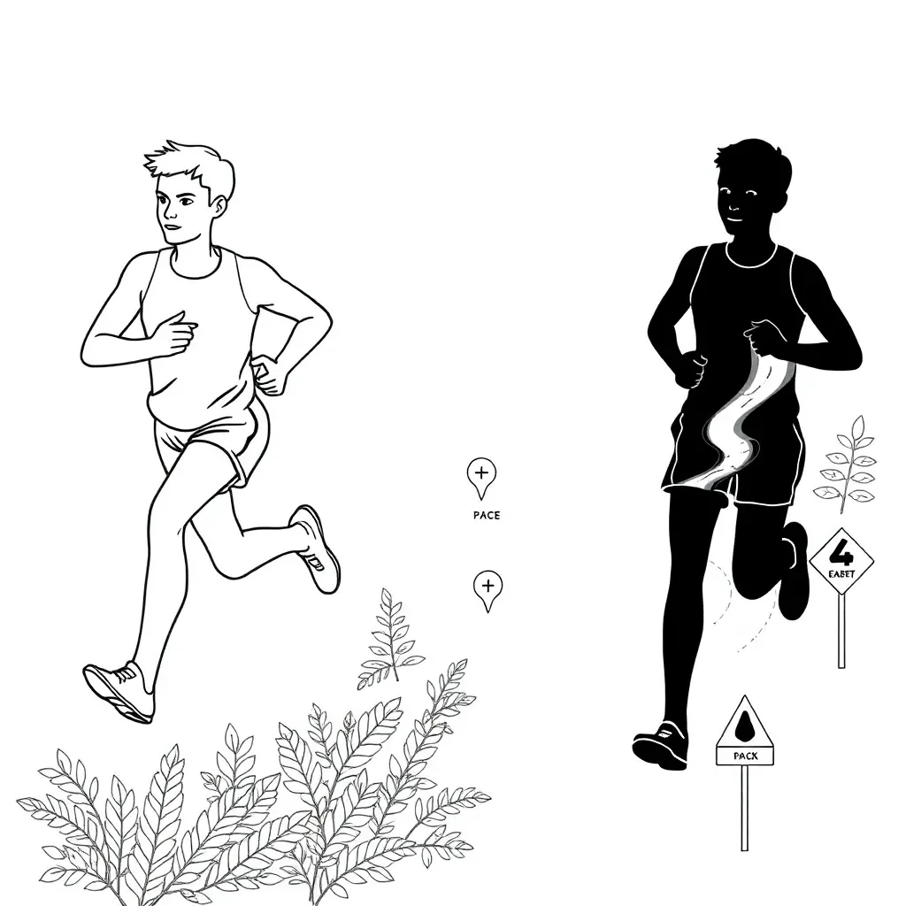 Cross country runner illustration