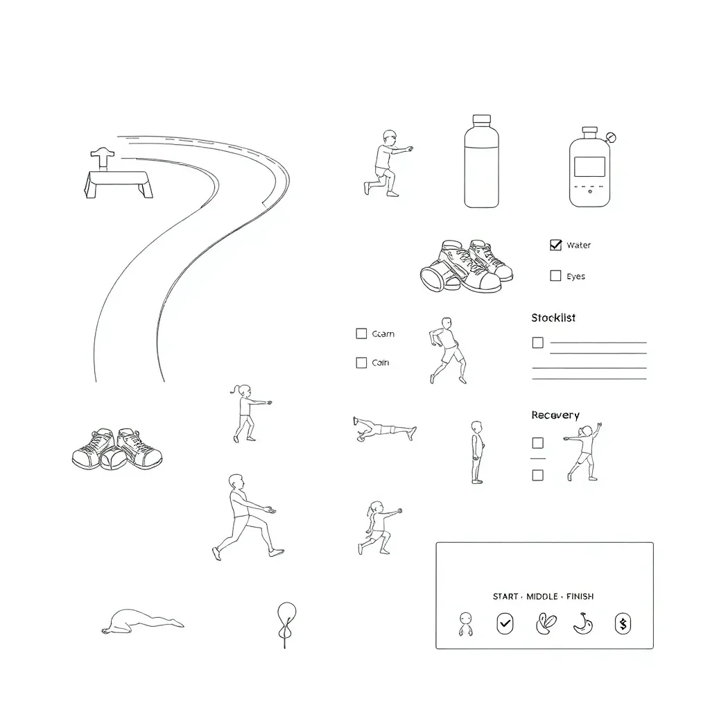 Athletic runner at starting blocks
