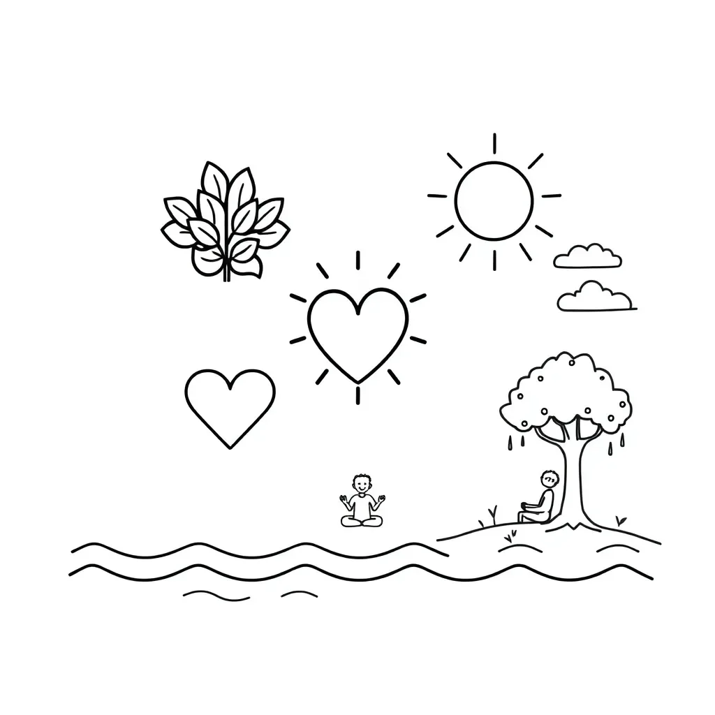 Child with happy thoughts and positive emotions