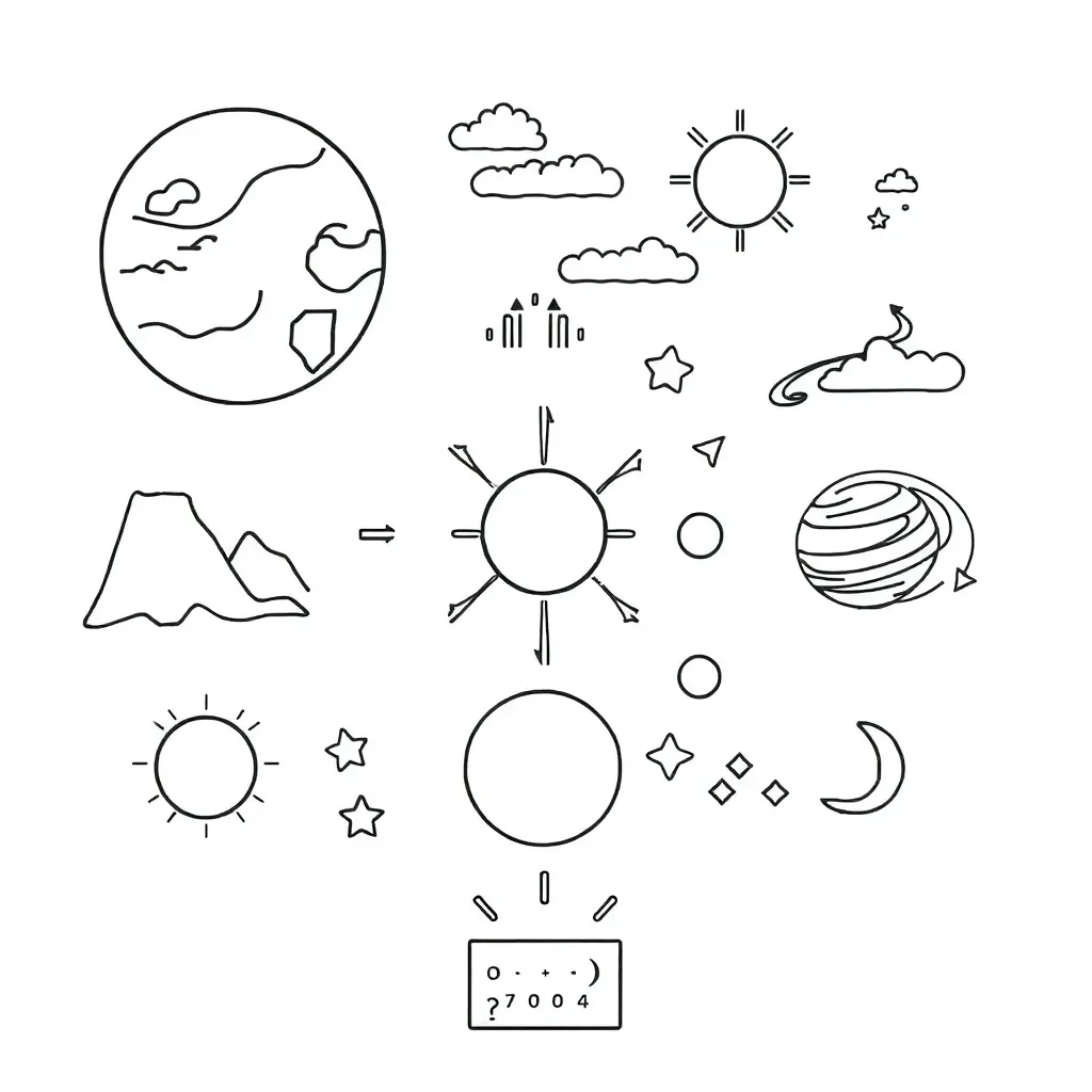 Earth and space illustration