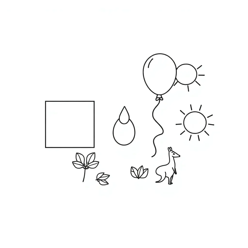 Solids, liquids and gases illustration