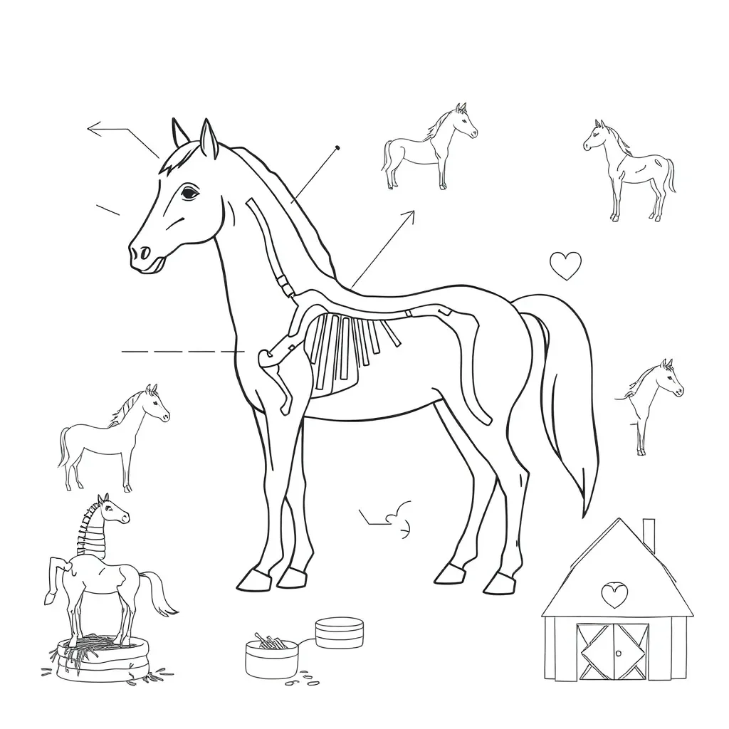 Horse anatomy illustration