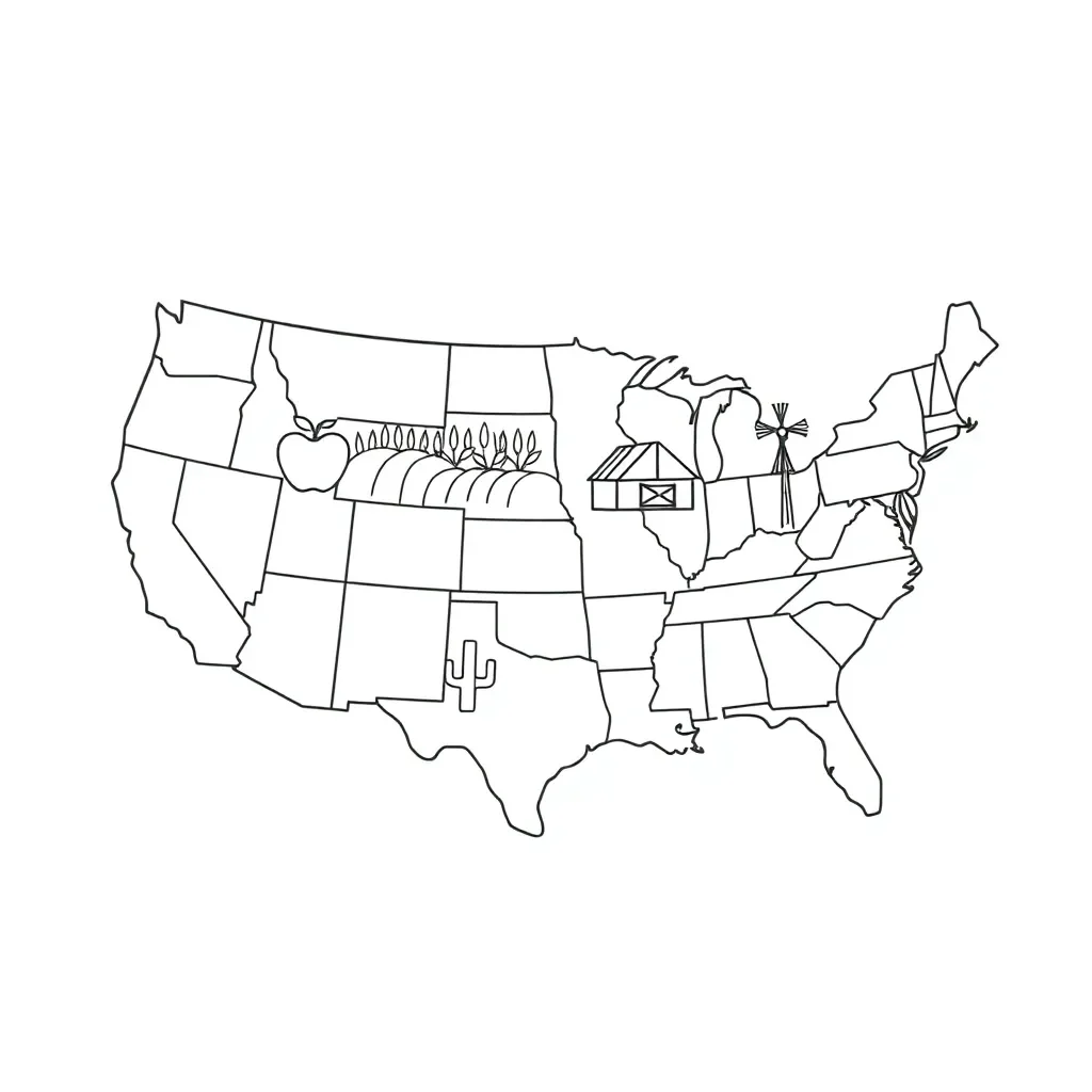 Northeast region map with states