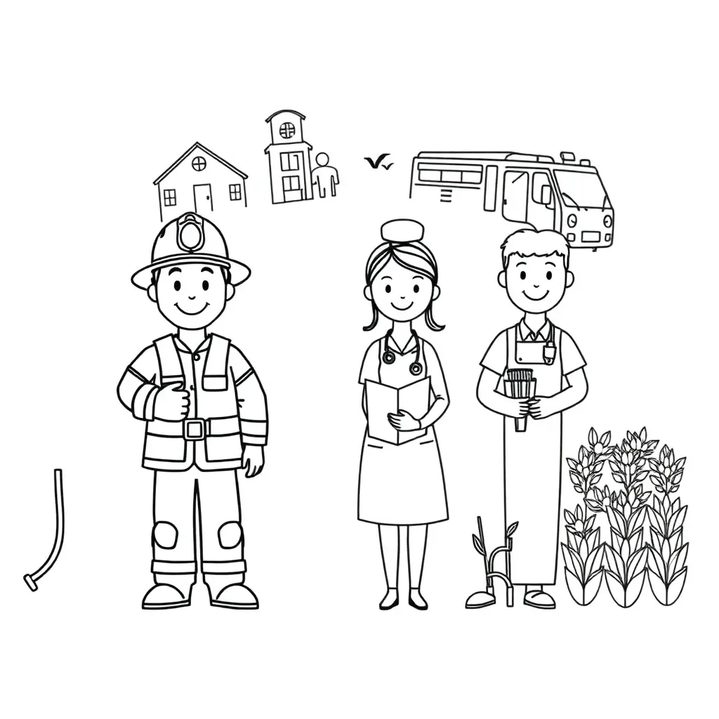 Community helpers illustration